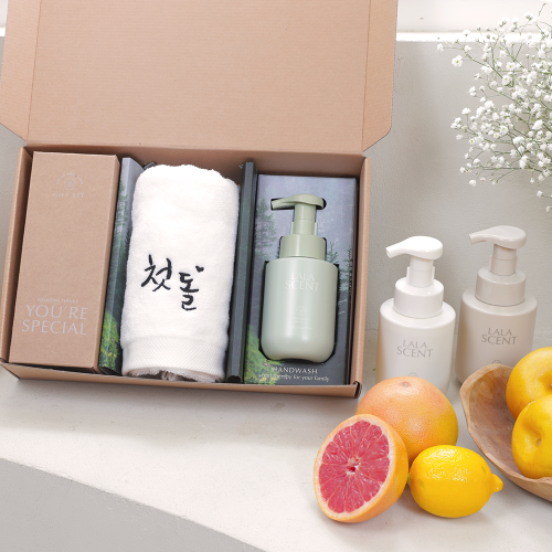 프리미엄 돌 답례품 세트 돌 잔치 답례품 호텔수건 비건 핸드워시 주방세제 세트