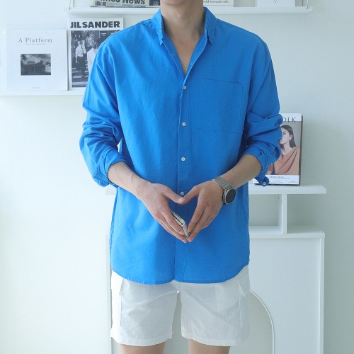 남자 셔츠 여름 쿨 남방 오버핏 남자 린넨 셔츠