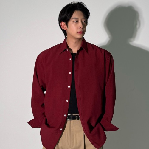 남자 버드 여름 오버핏 아이스 쿨 면 린넨 긴팔 셔츠 12컬러
