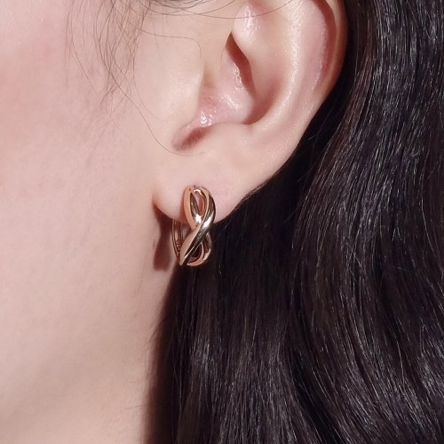 14k 18k 꼬임 링귀걸이 명품 화이트골드 투돈 귀걸이 여자 선물