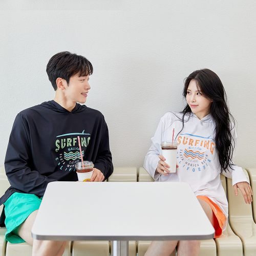 밸롭 빅 웨이브 오버핏 후드 래쉬가드 남성 여성 수영복 비치웨어 여름