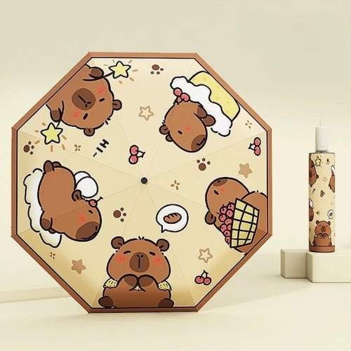 카피바라우산 접는우산 튼튼한 접이식 3단 자동 암막 자외선차단 선물 휴대용 우양산 미니