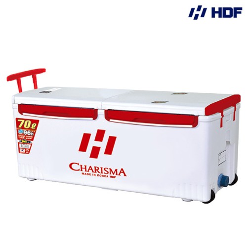 해동 카리스마 아이스박스 낚시쿨러 캐리어 바퀴형 대형 아박 캐리쿨러 70L, 화이트 RE(래드)