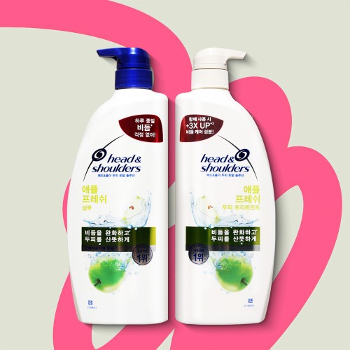 헤드앤숄더 애플프레쉬 샴푸 850ml 1개 + 트리트먼트 850ml 1개 세트