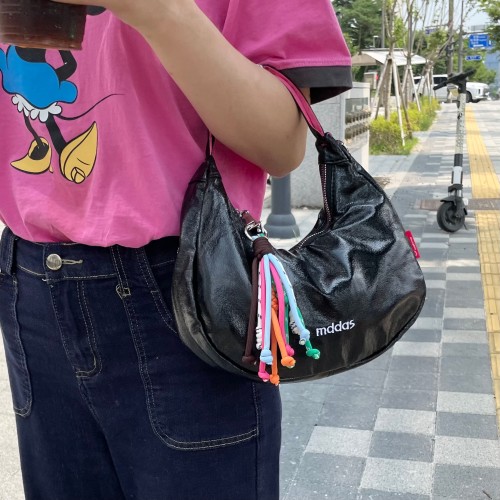 mddas 샤이니 여성 호보 데일리 숄더백 복조리 보부상가방 가벼운 나일론 미니