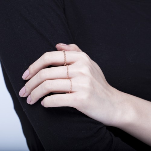 14k 18k 볼 체인 금 반지