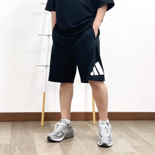 아디다스 라운드 플리스 트레이닝 와이드 버뮤다 팬츠 반바지 블랙(JE8956), 3XL