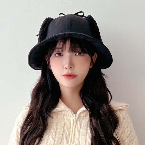 양털 패딩 누빔 털 귀달이 벙거지 모자 겨울 골프 스키장 방한