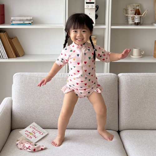아카시아봉봉 여아 수영복 원피스 돌 아기 수영복 아동 래쉬가드 세트