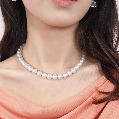 오스트리아 크리스탈 스왈 펄 진주목걸이 4mm/6mm/8mm