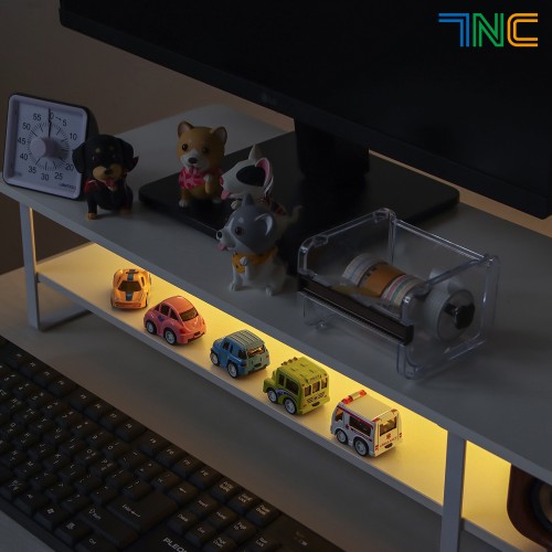 7NC 2단 듀얼 모니터받침대 높은 선반 1000mm, 높이15cm 블랙 (2단일체형)