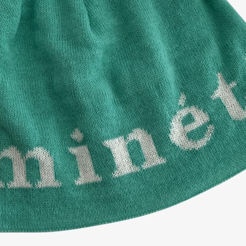 [미네티] 레터링 봄비니모자 대두 여자 니트 콘비니 숏 롱