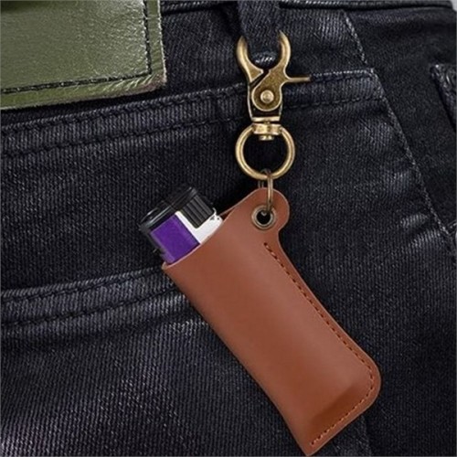 일회용 라이터 홀더 가죽 라이터 휴대용 케이스 파우치 고리 남성