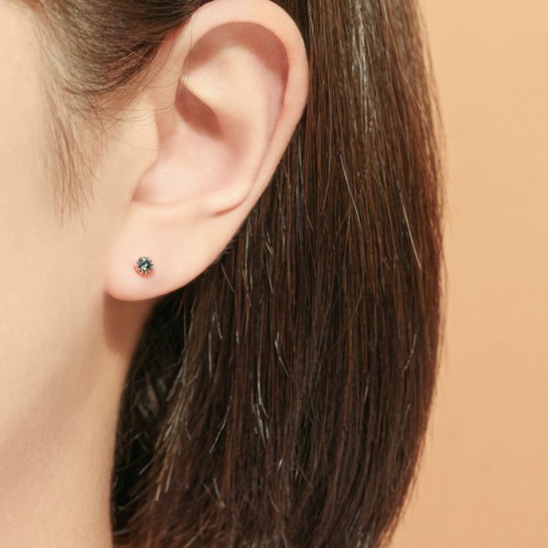 [0.8mm]14K 인터널 모이사나이트 다이아 샤이닝 라블렛 피어싱 귀걸이