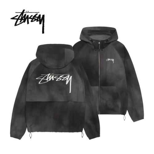 스투시 비치쉘 웨이브 다이드 나일론 자켓 STUSSY 바람막이 블랙