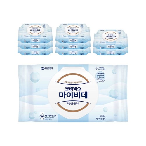 크리넥스 마이비데 퓨어 캡 40매X9팩