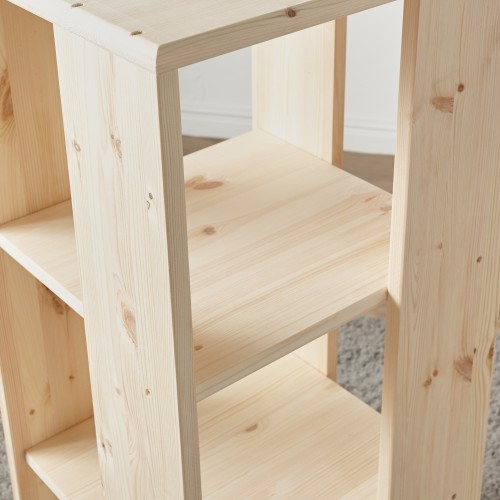 회전책꽂이 회전형책장 회전식 원형 만화책 400x400x970mm, 3단, 레드파인원목