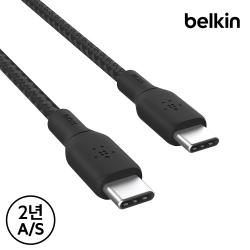 벨킨 부스트업 브레이디드 100W C to C타입 초고속 충전 케이블 PD 2미터 CAB014bt2M 아이폰17 갤럭시 S26 아이패드 맥북 노트북 충전
