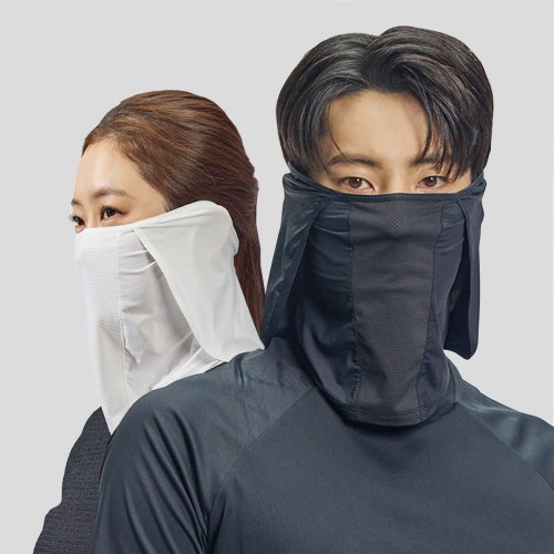 가드맨 자외선차단마스크 귀덮개 얼굴햇빛가리개 자전거 러닝 골프마스크 와이즈핏, 화이트 S(여성과 얼굴작은 남성)