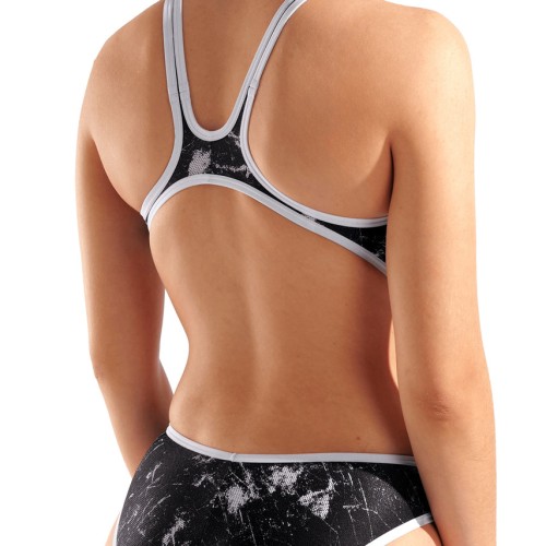 아레나 여성 원 래커 원피스 수영복 Multi Black/White, 28
