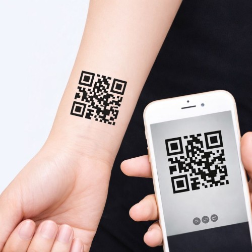 QR 스티커 큐알스티커 스티커타투 타투스티커 판박이 문신 헤나 스티커 쓸데없는 우정 선물