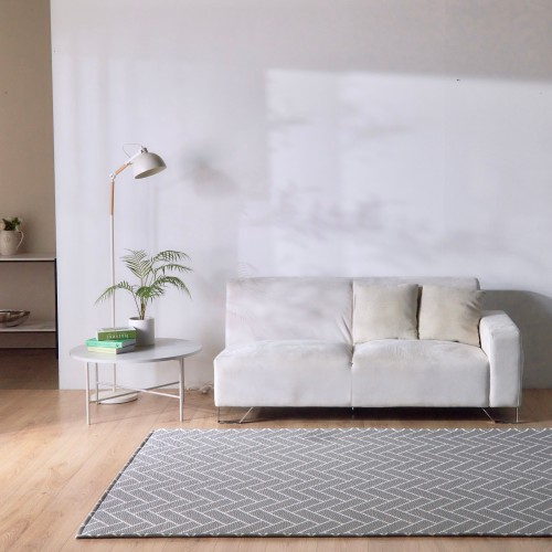 에어터치 시어서커 여름 냉감 쿨매트 러그 카페트 헤링본 화이트, 150x200cm