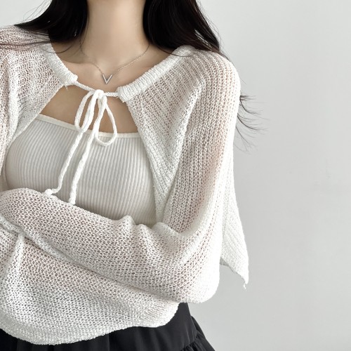 볼레로 여름가디건 린넨 숄가디건 부클 꽈배기가디건 블랙, FREE(One size)