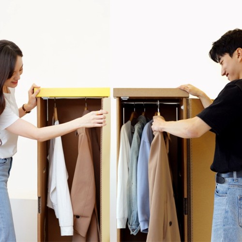 낮은옷장 종이가구 슬림 코너 싱글 간이 원룸 작은 소형 자취 수납