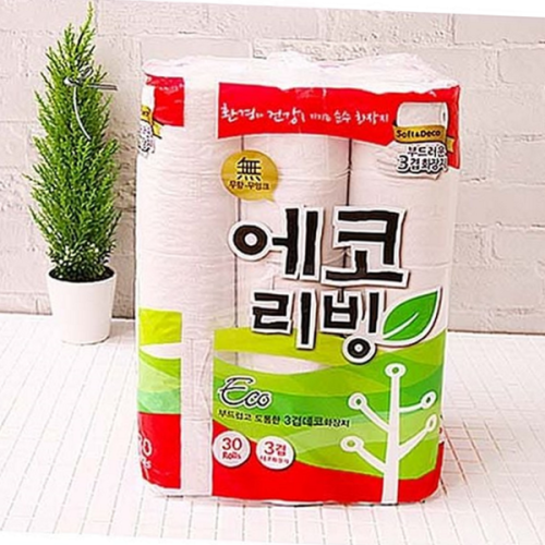 두루마리 3겹 롤휴지 무잉크 무향 3겹 화장지 30롤