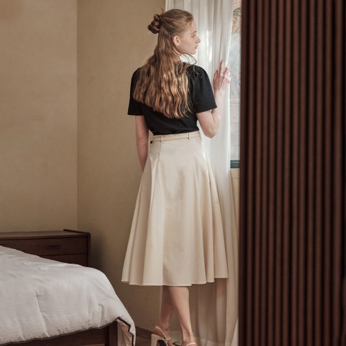 [제로스트릿][2컬러] 썸머 벨트 에이라인 플레어 스커트 SUMMER BELT A LINE FLARE SKIRT