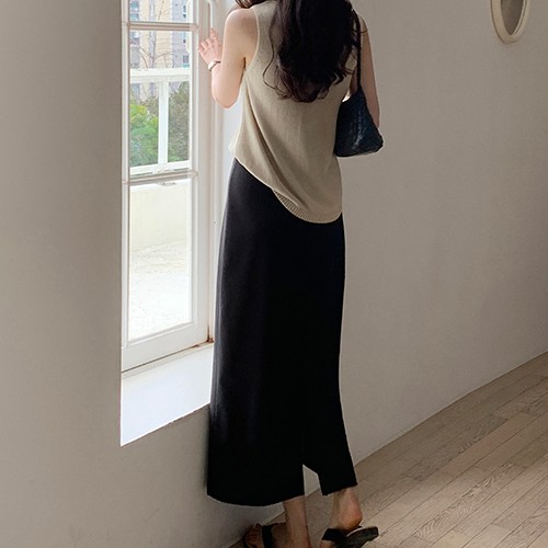 [자체제작] 시그니처 밴딩 롱 스커트 치마 데일리 봄 여름 SK004
