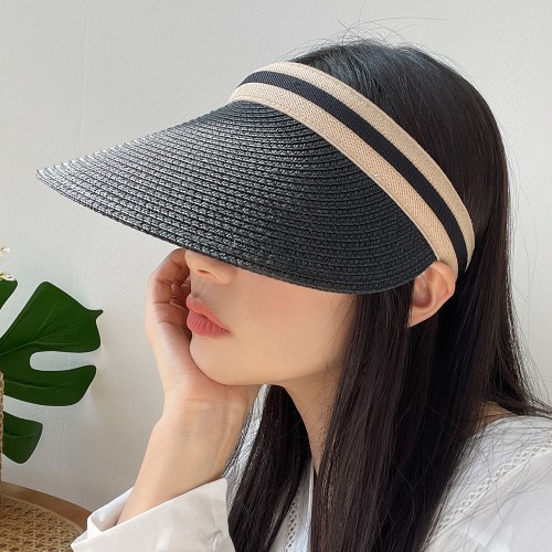(1+1) 헬렌 밀짚 라탄 여성 여름 햇빛차단 썬바이저 썬캡 모자