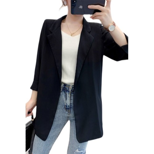 여성 여름 자켓 반팔 블랙 흰색 여자 중년 린넨자켓 정장