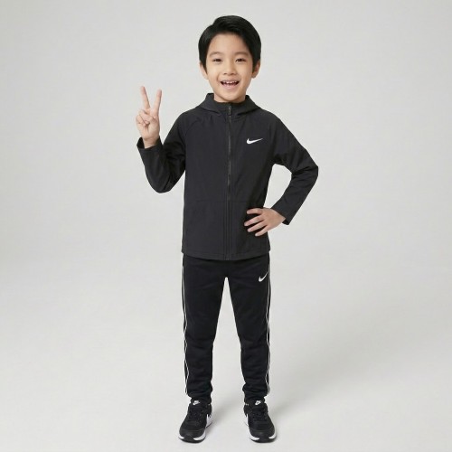 [국내매장판] 나이키 키즈 바람막이 간절기 어린이 아동 초등학생 후드 후디 재킷 우븐 자켓(블랙), S
