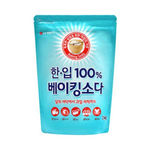 LG 한입 100% 천연 베이킹소다 2kg 청소 표백 탈취