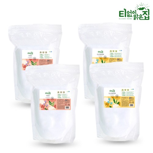 구연산 + 산소계표백제 과탄산소다 2kg X 2 (총 4kg) 지퍼팩 천연 세제 세탁