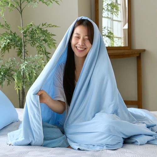 [냉감100%] 시원쿨쿨 냉감이불 시원한 양면 쿨 여름 이불 아이스블루, Q(퀸)