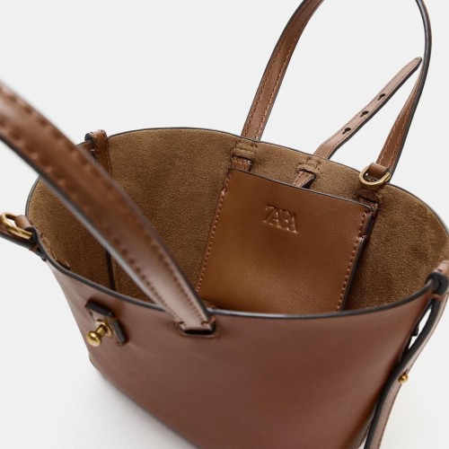 자라 크로스 스트랩 브라운 미니 토트백 6212/711/709 DARK TAN