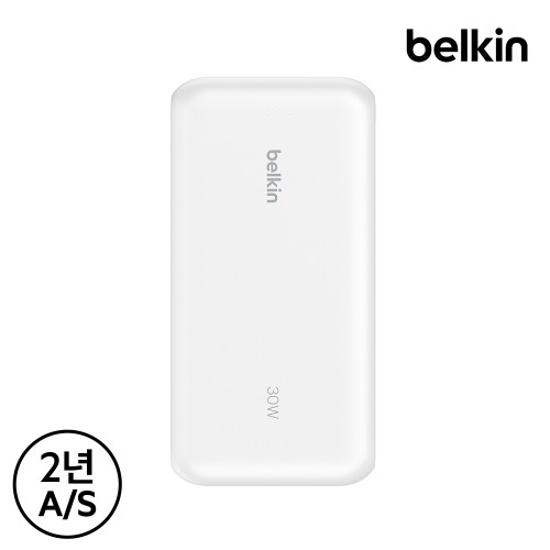 벨킨 케이블 일체형 30W 20000mAh 보조배터리 BPB024fq 화이트(BPB024fqWH)