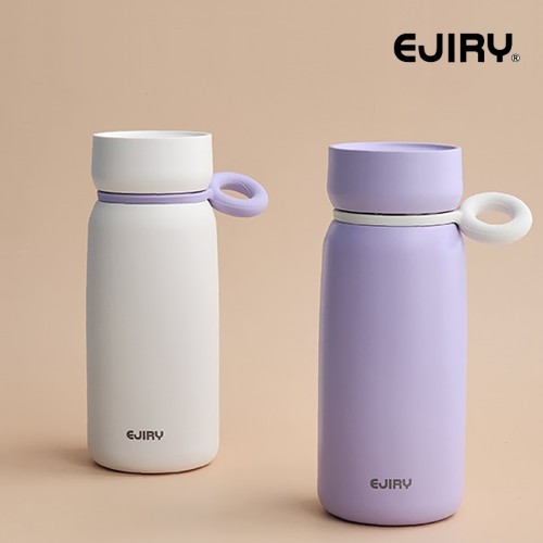 에지리 호리 미니 스텐 텀블러 손잡이 보온보냉 작은 물병 330ml, 아이보리