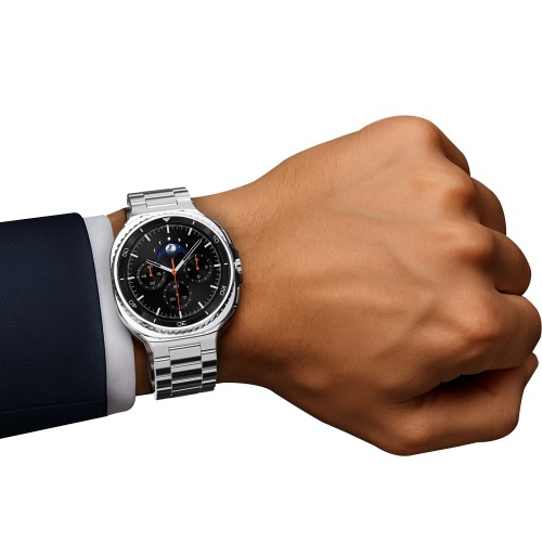 갤럭시워치8 클래식 메탈 스트랩 밴드 + 하드 케이스 + 강화유리 SET 갤럭시워치8 클래식, 46mm, 블랙