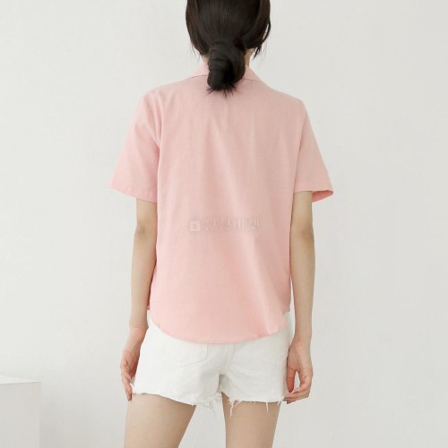 린넨블라우스 오픈카라 마남방 정장 면접 반팔 셔츠 블라우스