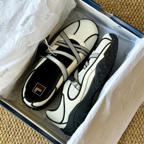 FILA 휠라 PEBBLE 메리제인 발레 슈즈 샌들 화이트 블랙