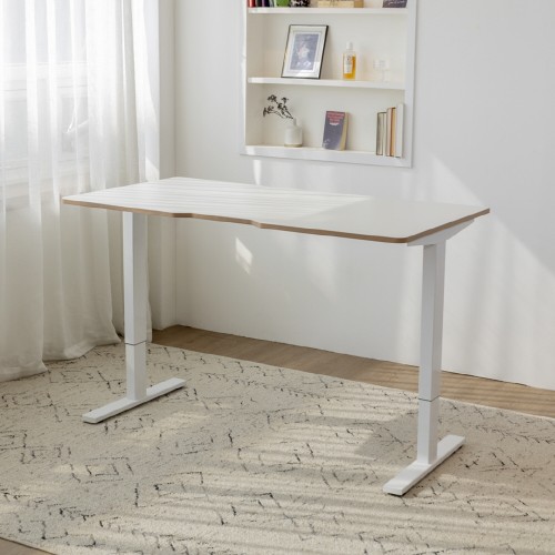 핏쳐 수동식 높이조절 모션 데스크1200 높낮이 스탠딩책상 1600x750mm, 상판 /화이트-프레임/화이트
