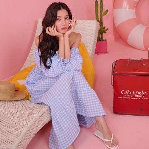 위크나인 원피스 여름 데일리 바캉스 룩 휴양지 롱 비치 드레스 메리캉캉