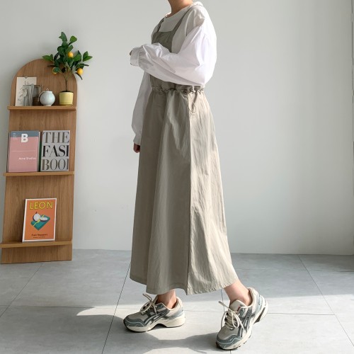 멜빵원피스 바스락원피스 허리스트링 뷔스티에원피스