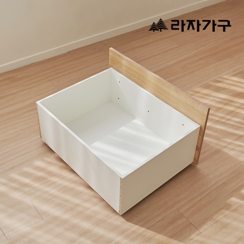 라자가구 누아 수납 서랍 침대 퀸 Q 포켓스프링(미디엄하드), 무헤드_화이트워시