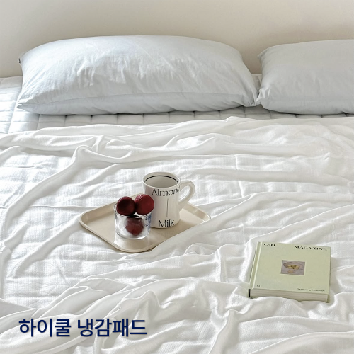 집앤콕 냉감패드 휴비스 듀라론 이불 침대 여름패드 고정밴드 아이싱 SS