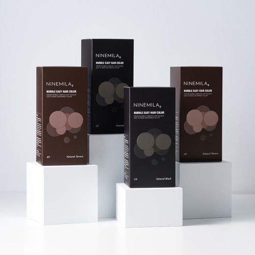 1+1 나인밀라 버블 이지 비건 새치 염색약 100ml (흑갈색, 자연갈색) 셀프 새치커버 톤다운