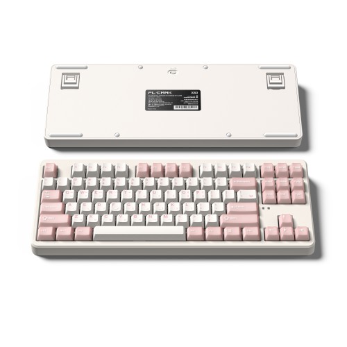 FL-ESPORTS X80 유무선 블루투스 가스켓 마운트 기계식 키보드 크림 핑크, 저소음 파도축